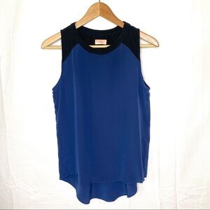 Nell Tank Top‎ Sleeveless Blouse XS Black Blue